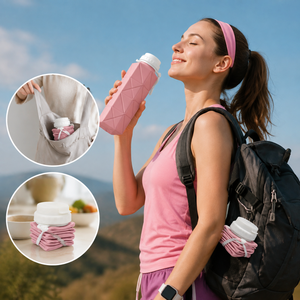 620ml Food Grade Silicone <b>Collapsible</b> <b>Water</b> <b>Bottle</b> BPA Free Foldable Leakproof Portable Travel Gym Outdoor Camping Custom Logo - Product Image 6