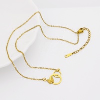 Collier en acier inoxydable, texture mate, pendentif papillon et cercle entrelacés, plaqué or, hypoallergénique, accessoire quotidien