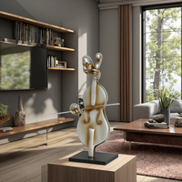 Ornement de musicien violoniste Art Déco créatif, statue en résine pour la décoration du salon, du bureau ou de la table