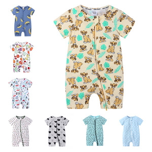 Cuentos para niños Ropa de bebé Casual Patrón sólido León Romper Mono Recién nacido Verano Manga corta Doble cremallera Traje de Gateo - Product Image 2