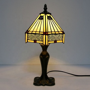 The Classical LongHuiJing 8 Inch Dragonfly <b>Rose</b> Tiffany Home Table Lamp Stained Glass - Product Image 1