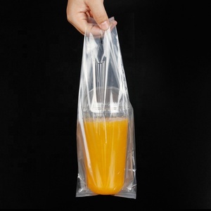 Sac à emporter personnalisé avec logo, sac à thé au lait, sac à café, sac transparent pour tasse simple, tasse double, sac en plastique pour boba, sac à bulles - Product Image 6