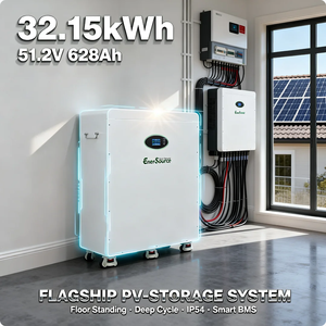 Batterie au lithium 51,2 V 48 V 628 Ah 32 kWh pour système d'énergie solaire, sur pied avec roues - Product Image 4