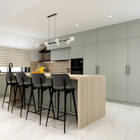 Meuble d'angle en contreplaqué à grain de bois UV pour cuisine, avec panier de rangement pour tiroir, petit placard, armoire de garde-manger, meuble modulaire en L, évier et robinet