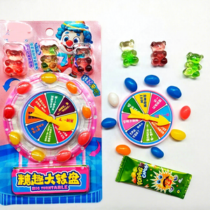 Divertido juguete con sabor a fruta Lucky Draw Wheel <span class=keywords><strong>Gummy</strong></span> Bear con Jelly Bean y Popping Candy Ingredientes Azúcar empaquetado en caja - Product Image 1