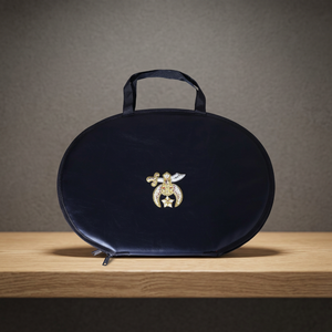 Étui en cuir pour collier maçonnique Shriner, pochette ovale de transport, sac de rangement rembourré souple avec fermeture éclair et logo fait main pour adultes - Product Image 2