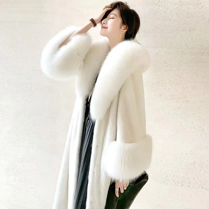 Oem Aangepaste Vrouwen Faux Fur Winter Plus Size Lange Jas Vrouw Warme Dames Jas Faux Fur Fabriek Prijs Shenzhen Lelie cheng