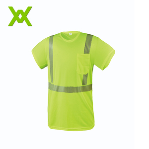 Camiseta <span class=keywords><strong>de</strong></span> Trabajo <span class=keywords><strong>de</strong></span> Alta Visibilidad Personalizable, Color Amarillo Fluorescente, para Hombre, <span class=keywords><strong>de</strong></span> Poliéster, Manga Corta, con Bolsillo - Product Image 6