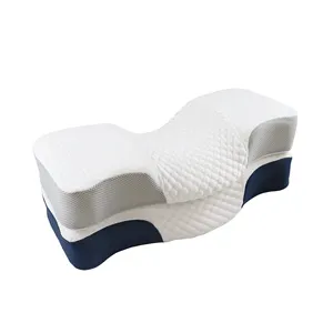 Almohada ortopédica de espuma viscoelástica para cama de contorno, antironquidos, con funda de almohada de seda de hielo