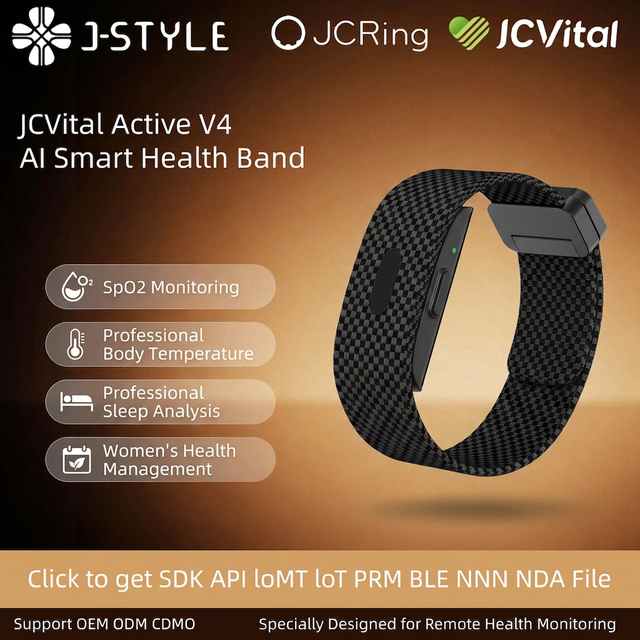 JCVital V4 SDK APL OEM ODM OEM ODM Wristband with Vital Sign Monitor AI Health Bracelet Multi Sport and Activity Modes