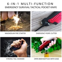 Allume-feu multifonction avec clip, torche, coupe-bouteille, ouvre-bouteille, couteau de survie
