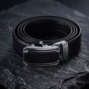 Ceinture en cuir véritable pour homme avec boucle à ardillon en cuivre, accessoire de ceinture formel, décontracté ou habillé - Product Image 4