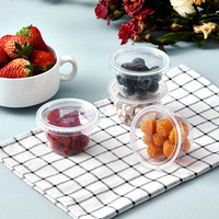 Gobelets à sauce jetables transparents 1oz 1.5oz 2oz Petits contenants à sauce en plastique à emporter avec couvercles