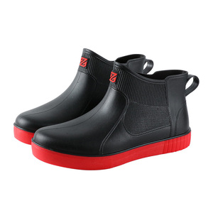 Personalizzabili alla moda <span class=keywords><strong>stivali</strong></span> <span class=keywords><strong>da</strong></span> <span class=keywords><strong>pioggia</strong></span> a tubo corto per gli uomini con taglio basso per uso esterno peluche e scarpe impermeabili calde per il lavoro - Product Image 6
