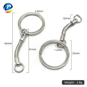 Llavero de Anillo Plano de Hierro Plateado con Cadena Galvanizada y Acabado Zincado, Precio de Fábrica - Product Image 2