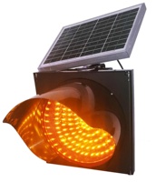 Feux de signalisation solaires jaunes de 300 mm, balise de signalisation, feux clignotants, feux de circulation