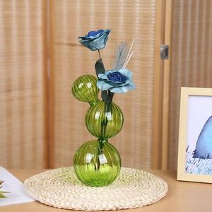 Tavolo <span class=keywords><strong>da</strong></span> matrimonio per famiglie con design di personalità creativa decorato con <span class=keywords><strong>vaso</strong></span> di vetro a forma di piccolo bocciolo a forma di <span class=keywords><strong>cactus</strong></span> verde - Product Image 5