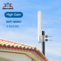 Antena WiFi Omnidireccional MIMO de Alta Ganancia 8dBi 2.4G 5.8G de Doble Polaridad con Conector N-hembra de Fibra de Vidrio IP67 y Montaje de Tornillo Gentong