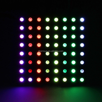 Écran matriciel de panneaux lumineux numériques LED RGB personnalisables et adressables 8x8 5V WS2812B, feuille flexible