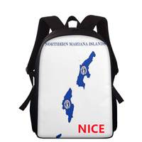 Sac à dos en polyester personnalisé imprimé Saipan, multi-poches, pour les sorties en plein air, les courses quotidiennes et la vie scolaire