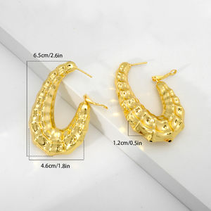 Africa Hips Hop Women Earrings Jewelry Gold Plated Large Drop Earring - Product Image 4