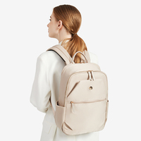 Sac à dos imperméable en nylon pour femme, pour ordinateur portable de 14 à 15,6 pouces, sac de travail minimaliste pour le bureau, avec sangle pour bagages, sac à dos de voyage