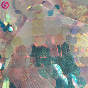 Tùy Chỉnh Lớn Bạc 18Mm Ánh Kim Lấp Lánh Lớn Vàng Sáng Bóng <span class=keywords><strong>Sequin</strong></span> Ren Vải - Product Image 5