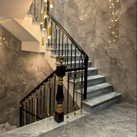 Balustrade décorative personnalisée en aluminium de luxe au design européen pour escalier d'hôtel
