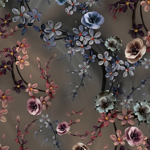 <span class=keywords><strong>Polyester</strong></span> 50 Mềm Căng Satin Voan Tùy Chỉnh Dot Với Hoa In Kỹ Thuật Số Cho Phụ Nữ Đêm Đảng Ăn Mặc Vải - Product Image 6