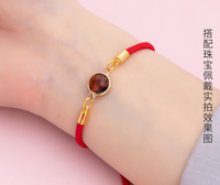 Accessoires de bijoux faits main DIY, bracelet en corde rouge en nylon, corde tressée pour couple, signe du zodiaque, produit semi-fini réglable