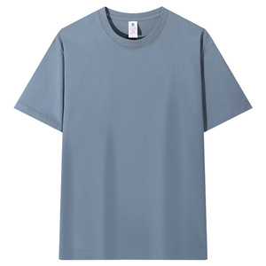 Custom Made Plus Size Short Sleeve T-Shirt 220G Heavyweight Pure Cotton Solid Color Drop Shoulder Loose Fit <b>Base</b> <b>Layer</b> Men's - Product Image 5