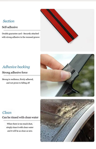 Tira de Sellado en Forma de T para Automóvil, Techo Corredizo, Vidrio Delantero, a Prueba de Fugas de Lluvia, Accesorio para Techo Trasero, Goma EPDM - Product Image 6