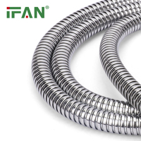 Tuyau de douche à main IFAN tuyau Epdm gris à l'intérieur de l'écrou en laiton insert en laiton Double boucle tuyau de douche Flexible chromé