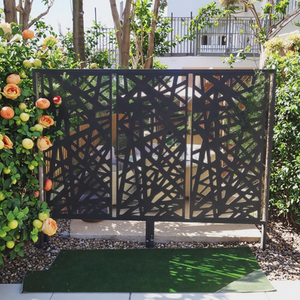 Tùy chỉnh thiết kế cảnh quan laser cắt kim loại lan can hàng rào Bảng điều khiển trang trí riêng tư màn hình sân hàng rào sơn tĩnh điện rustproof - Product Image 2