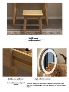 <span class=keywords><strong>Coiffeuse</strong></span> moderne simple pour chambre Table de chevet intégrée Armoire de rangement Ambiance Lumière Maquillage Vanités Panneau de bois Salle de bain - Product Image 5