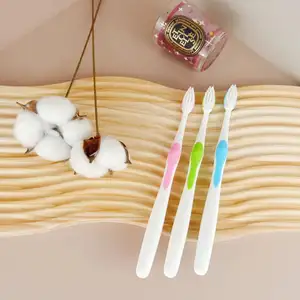 Wholesale Pink Blue Green Toothbrush Rubber Covered Long Handle Good Quality Reusable Adult Toothbrush