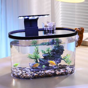 Acquario in Plastica Ovale per Soggiorno 2025, Moderno Acquario da Scrivania con Filtro Ecologico e Generatore di Ossigeno, Leggero - Product Image 5