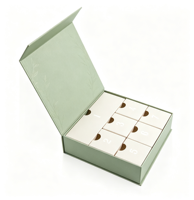 Boîte cadeau calendrier de l'Avent, logo personnalisé, rigide mate, auto-érectible, magnétique, carrée, 7 compartiments, petit cadeau, matériaux recyclés