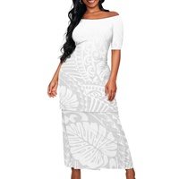 2025 blanc gris polynésien samoan Tribal soirée Puletasi 2 pièces ensemble île dernier Style deux pièces Puletasi
