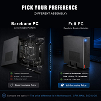 Mini PC portable OEM personnalisé en usine, Core I3 I5 I7, boîtier de PC de bureau Barebone Mini ITX