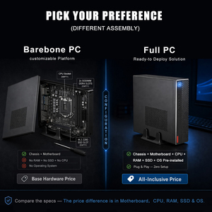 Mini <span class=keywords><strong>PC</strong></span> portable OEM personnalisé en usine, Core I3 I5 I7, boîtier de <span class=keywords><strong>PC</strong></span> de bureau Barebone Mini ITX - Product Image 3