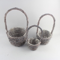 Pot de fleurs en rotin au prix d'usine, forme personnalisée, fait main, pour jardin, balcon, terrasse, design simple, en vente