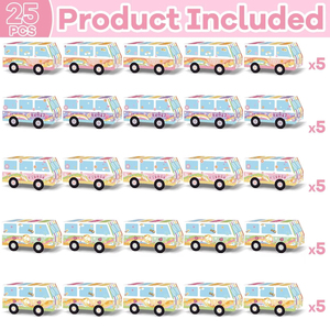 25 pz Groovy scatole per camion per feste retrò a tema Hippie con Logo personalizzabile Design rimovibile per centrotavola decorazione da tavola - Product Image 4