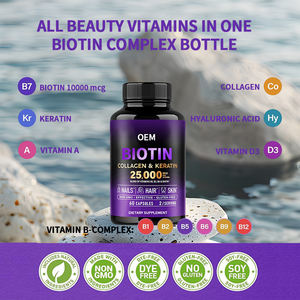 Supporto Private Label crescita dei capelli pelle bellezza forte unghie integratore Vegan biotina capsule per uomini e donne - Product Image 2