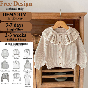 Ropa <span class=keywords><strong>de</strong></span> Otoño al por Mayor <span class=keywords><strong>para</strong></span> Bebés Niñas, Chaqueta <span class=keywords><strong>de</strong></span> Punto con <span class=keywords><strong>Cuello</strong></span> <span class=keywords><strong>de</strong></span> Volantes 100% Algodón, Suéter Cárdigan, Ropa <span class=keywords><strong>para</strong></span> Bebés Niñas - Product Image 2
