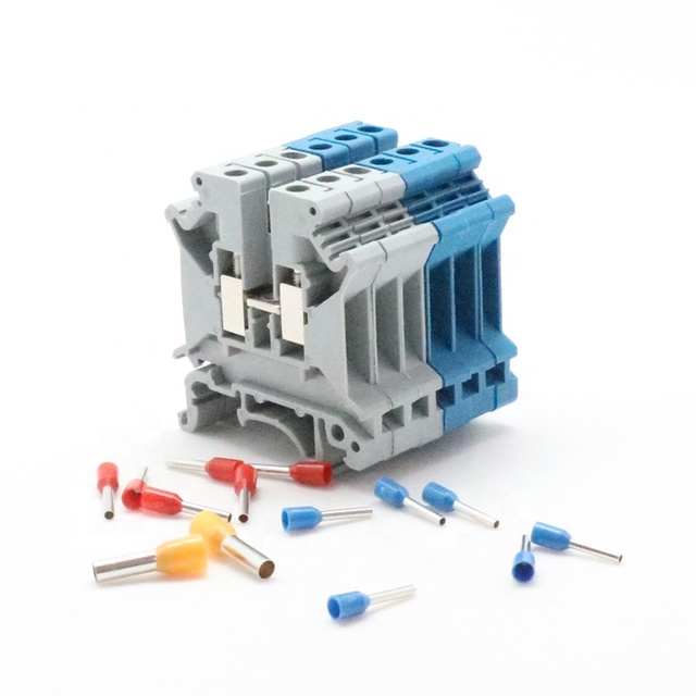 UK 2.5B Factory Price Plastic  PA66 Feed Throught Panel Mounted Wire Connection Universal Screw Din Rail Terminal Block