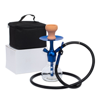 Vente en gros en usine pour HY-006 narguilé en aluminium portable personnalisé avec sac-taille mini pour voyage et chicha