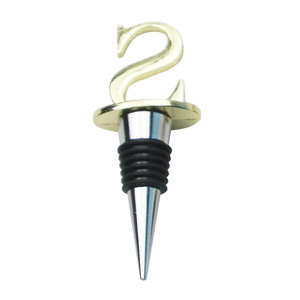 S Shaped Metal Wine Stopper With Gold Letter Sealing For Red Wine Bottles - Product Image 1