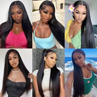 Perruques Lace Front HD 13x6, 100% Cheveux Humains, Densité 180, Perruques Frontales Lisses de 30 Pouces Pré-Pluckées pour Femmes Noires