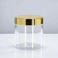 Bocaux transparents en PET à large ouverture avec couvercles électroplaqués / Bocaux transparents en plastique PET à large ouverture pour usage cosmétique